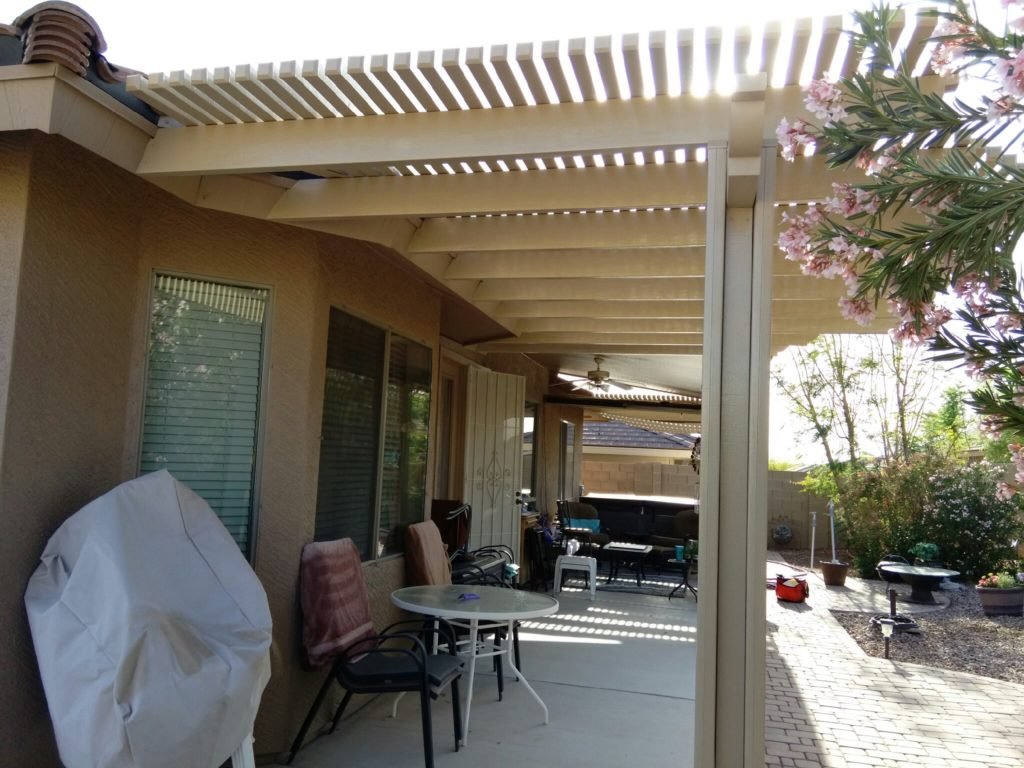 Alumawood lattice patio cover installed by Royal Covers of Arizona in Mesa, AZ 85212.