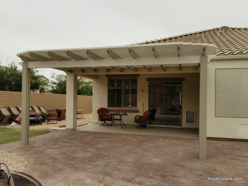 Project Pictures: Two Tone 20'x20' Alumawood Lattice Patio Cover in Florence, AZ