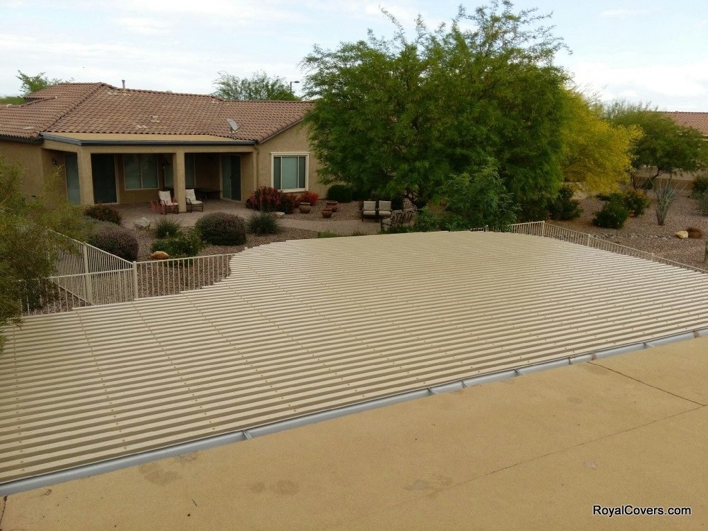 Alumawood Lattice Patio Cover installed by Royal Covers of Arizona in Florence, AZ.