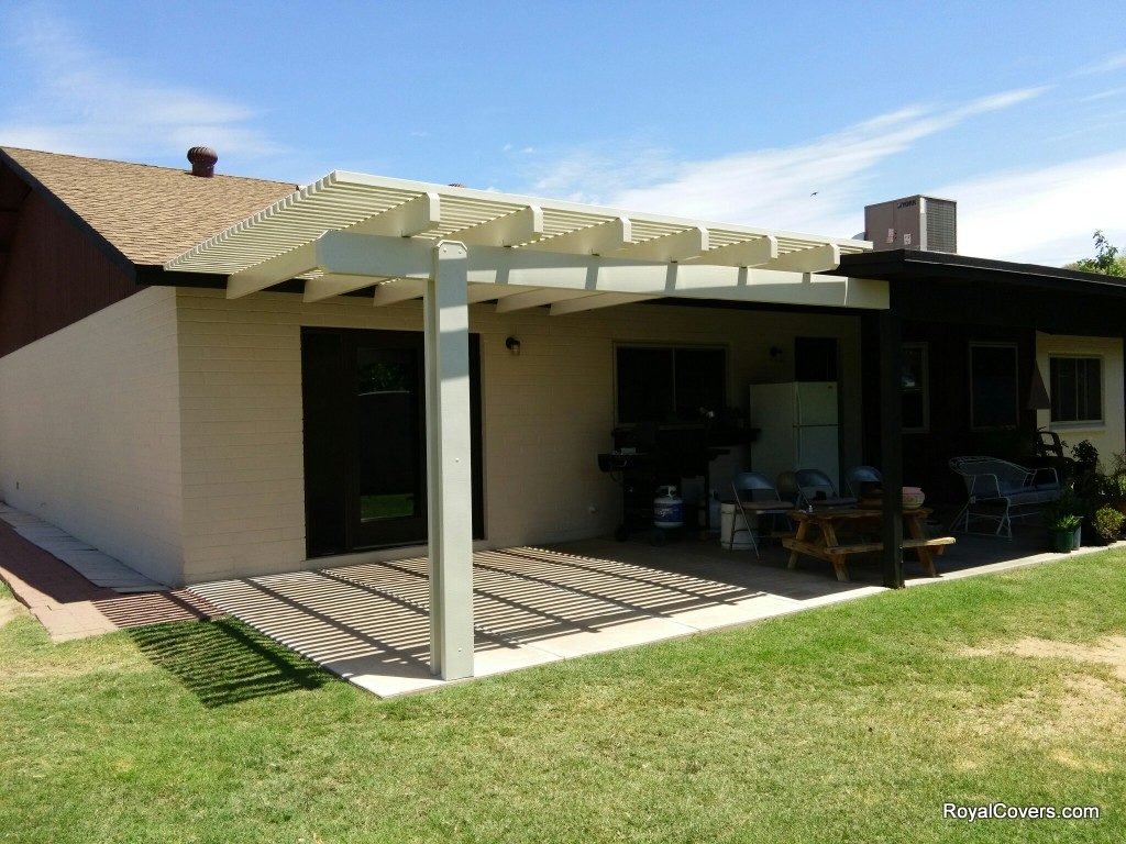 Alumawood Patio Cover Extensions installed by Royal Covers of Arizona in Phoenix, AZ.