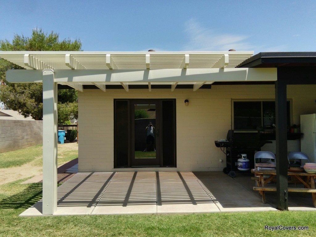 Alumawood Patio Cover Extensions installed by Royal Covers of Arizona in Phoenix, AZ.