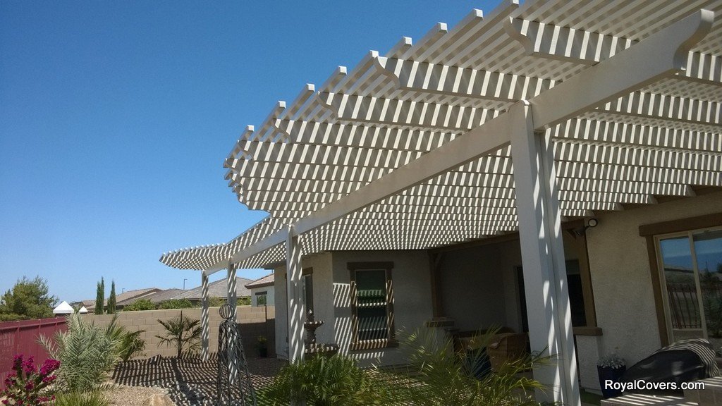 Project Pictures: 21’x58′ Alumawood Lattice Patio Cover in Gilbert, Arizona