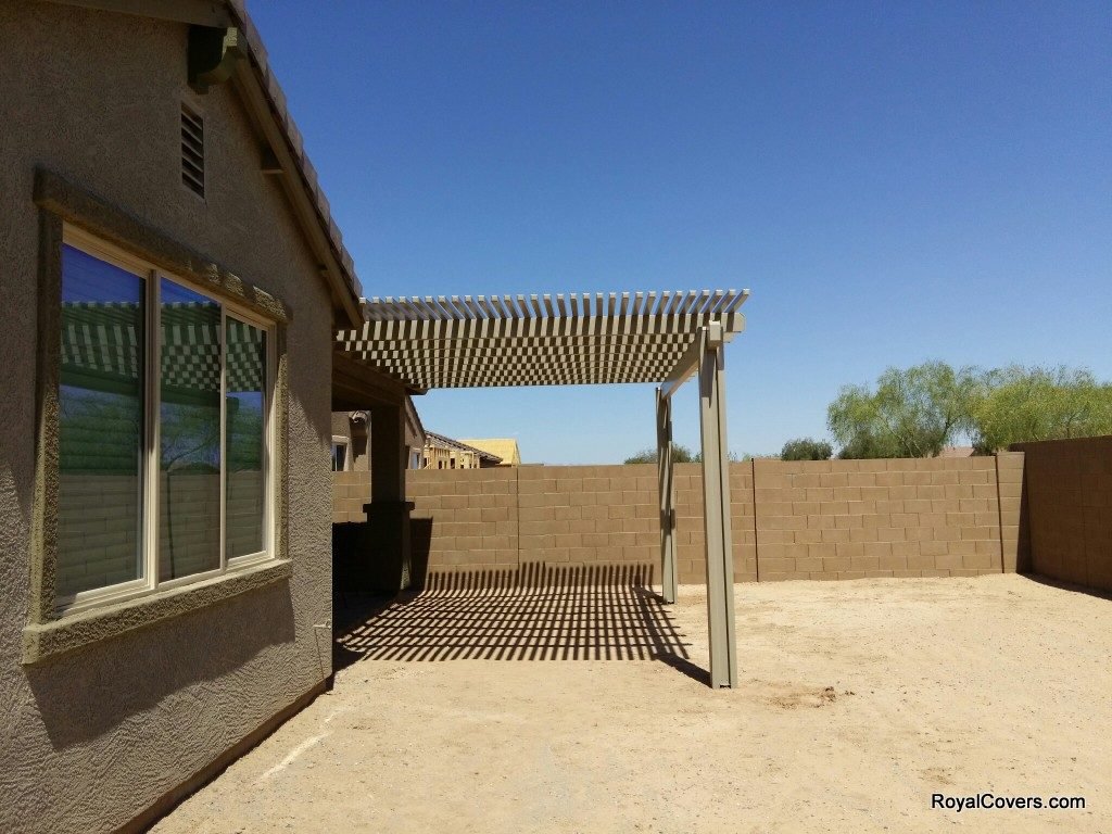 Alumawood pergola installed by Royal Covers of Arizona in San Tan Valley, AZ.