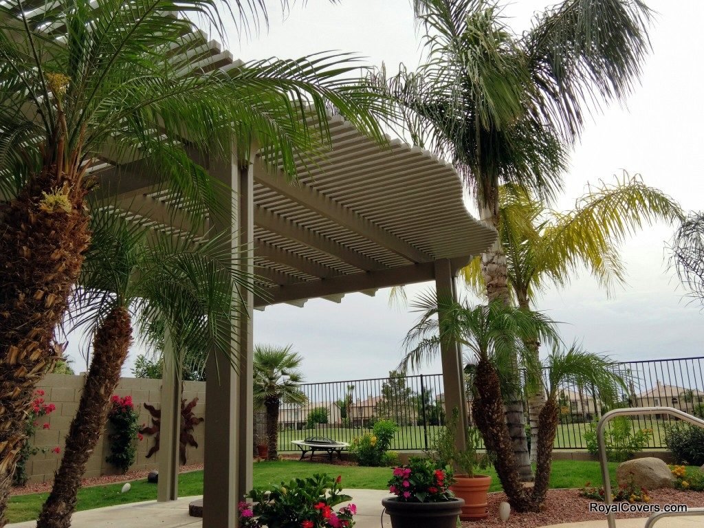 Aluminum patio covers installed by Royal Covers of Arizona in Gilbert.