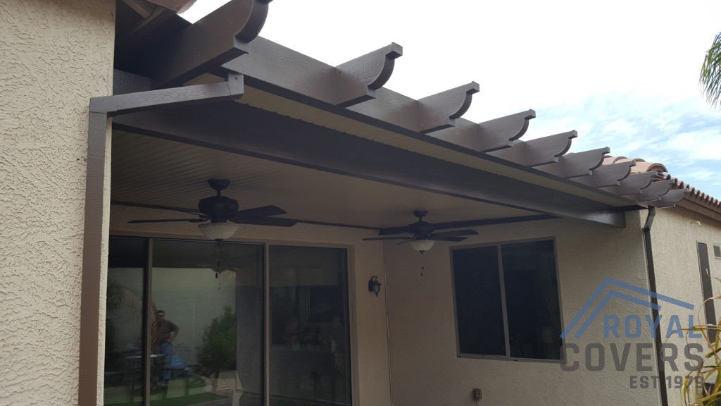 Patio cover with fans in Gilbert, AZ 85297