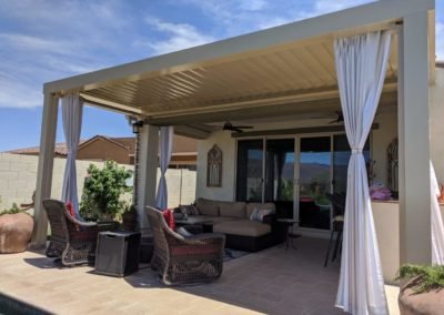 Equinox Louvered Roof patio cover extension in Gold Canyon, AZ