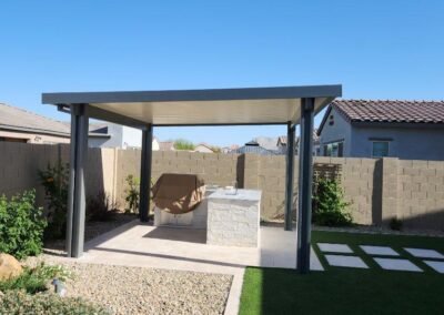 Solid Pergola over Built In Grill