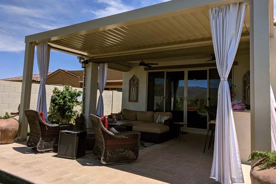 How to Hang Curtains on Aluminum Pergola