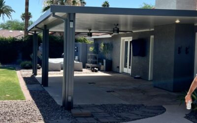 Large Alumawood Patio Cover with Fans and Lights